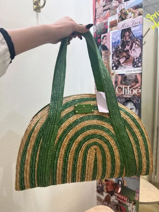 Kate Spade Green Straw Arch Tote - Picture 5 of 7
